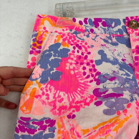Lilly Pulitzer Buttercup Shorts Size 00 Paradise Pink 5 Inch Inseam Scallop Hem - Picture 3 of 13